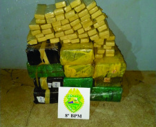PM apreende mais de 200 quilos de maconha em São Carlos do Ivaí, no Noroeste do estado