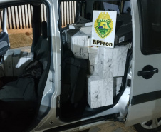 BPFron apreende 40 mil pacotes de cigarros e 98 caixas de vinhos contrabandeados no Oeste do estado