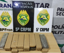 Com a Operação Metrópolis, 5º Comando Regional apreende mais de 360 quilos de maconha e recupera moto furtada