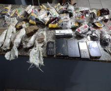 Agentes penitenciários de Marechal Cândido Rondon impedem arremesso e evitam entrada de cinco celulares, maconha e fumo