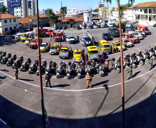 Inédito desfile motorizado da PM passa por cartões-postais da capital em alusão aos 166 anos da Corporação