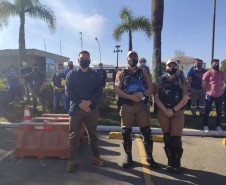 BPTran faz instrução de direção defensiva com motociclistas durante a Semana Nacional de Trânsito