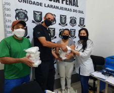 Presos da Cadeia de Laranjeiras do Sul produzem máscaras para a secretaria de saúde do município
