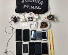Em dois dias, Depen em Ponta Grossa apreende maconha, 20 celulares e três serras	