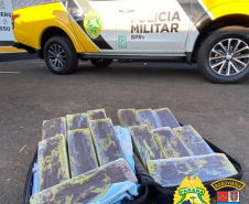 No Noroeste do estado, BPRv apreende 14 quilos de maconha e 22 mil maços de cigarros contrabandeados