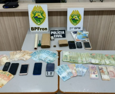 Ação conjunta das policias Militar e Civil pela Operação Sinergia resulta em dinheiro, carro e crack apreendidos em Santo Antônio do Sudoeste