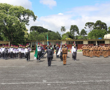Durante solenidade, a Academia Policial Militar do Guatupê recebe novo Comandante em São José dos Pinhais, na RMC