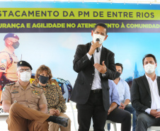 Governador inaugura sede do destacamento da PM de Entre Rios, em Guarapuava