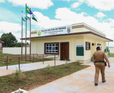 Governador inaugura sede do destacamento da PM de Entre Rios, em Guarapuava