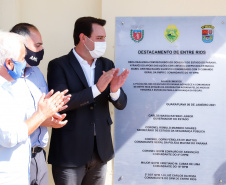 Governador inaugura sede do destacamento da PM de Entre Rios, em Guarapuava