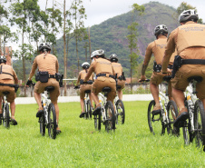 Policiais militares passam por capacitação de ciclopatrulhamento no Litoral