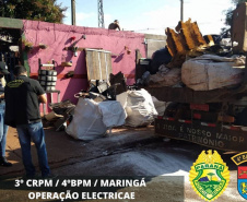 Operação policial no Noroeste apreende mais de meia tonelada de cobre derretido e aço inox