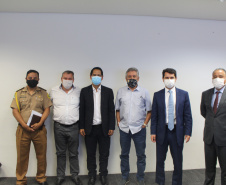 Secretaria da Segurança Pública recebe visita de prefeitos de Contenda e São Pedro do Ivaí para discutir segurança regional