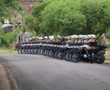 Polícia Militar recebe 155 novas motocicletas BMW durante solenidade em Ponta Grossa (PR)