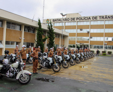 Batalhão de Polícia de Trânsito recebe novo comandante durante solenidade em Curitiba