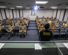 Trabalho de segurança do Porto de Paranaguá pauta aula prática do Curso Superior da PMPR