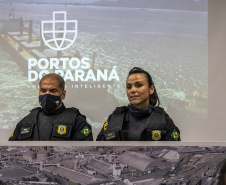 Trabalho de segurança do Porto de Paranaguá pauta aula prática do Curso Superior da PMPR