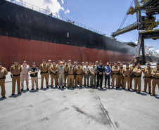 Trabalho de segurança do Porto de Paranaguá pauta aula prática do Curso Superior da PMPR