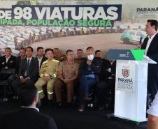 Governo do Estado e Secretaria da Segurança Pública entregam 98 novas viaturas para as polícias Militar e Civil 