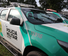 Governo do Estado e Secretaria da Segurança Pública entregam 98 novas viaturas para as polícias Militar e Civil 