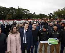 Estado investe R$ 55,3 milhões e entrega 250 viaturas, 88 motos e equipamentos para as polícias