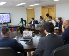 Secretário recebe Deputado Tiago Amaral e prefeitos de Mandaguaçu e Ribeirão do Pinhal 