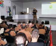 Policiais militares participam de instrução sobre procedimentos em local de crime e uso de força letal