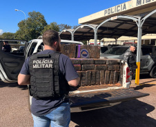 Polícia Militar apreende 1,5 tonelada de droga e munições no Oeste