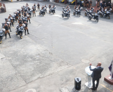 PM homenageia autoridades civis e militares nos dois anos da unidade policial de motocicletas