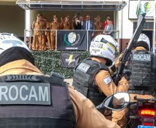 PM homenageia autoridades civis e militares nos dois anos da unidade policial de motocicletas