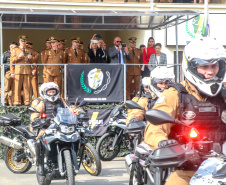 PM homenageia autoridades civis e militares nos dois anos da unidade policial de motocicletas