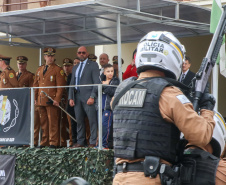 PM homenageia autoridades civis e militares nos dois anos da unidade policial de motocicletas