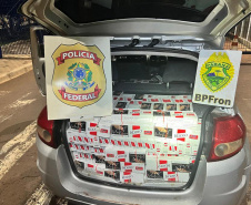  Polícia Militar apreende 1,3 mil pacotes de cigarros em duas ações