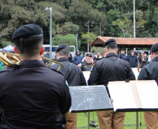 Banda da PM se apresenta no Parque Barigui em comemoração aos 169 anos da corporação