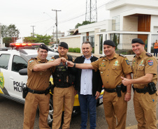 Comandante-geral da Pollícia Militar do Paraná entrega 3 viaturas em Dois Vizinhos 
