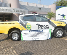 Comandante-geral da PMPR entrega viaturas em Santa Terezinha de Itaipu 