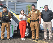 Comandante-geral da PMPR entrega viaturas em Santa Terezinha de Itaipu 
