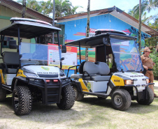 Polícia Militar recebe dois UTVs elétricos para reforço do policiamento na Ilha do Mel