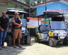 Polícia Militar recebe dois UTVs elétricos para reforço do policiamento na Ilha do Mel