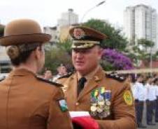 Capitã da PMPR é a primeira mulher a assumir o Comando do Colégio da Polícia Militar, em Curitiba