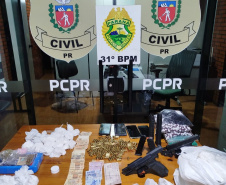 PMPR integra operação que resulta em prisões e apreensão de mais de R$ 25 mil reais, drogas e armas, em Palotina