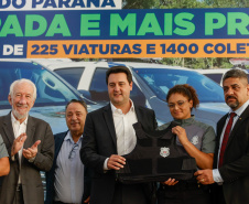 Governador entrega 225 novas viaturas e 1,4 mil coletes balísticos à Polícia Penal