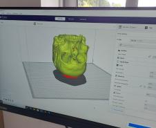 Réplica em 3D de crânio é a novidade no acervo do Museu de Ciências Forenses