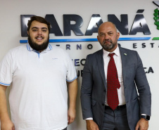 Secretário Hudson recebe o deputado federal Felipe Francischini em seu gabinete