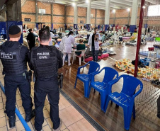 Com 104 agentes e muita tecnologia, forças de segurança do PR seguem apoiando o RS