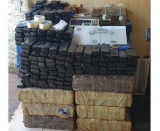 Com apoio do Falcão, PMPR apreende 1,2 tonelada de maconha em Cascavel
