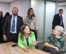 Secretário Hudson recebe secretária nacional de Enfrentamento à Violência Contra Mulheres Denise Motta Dau 
