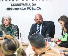 Secretário Hudson recebe secretária nacional de Enfrentamento à Violência Contra Mulheres Denise Motta Dau 