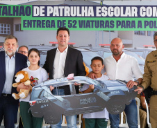 Governador inaugura sede do Batalhão de Patrulha Escolar e entrega 52 viaturas da Rotam