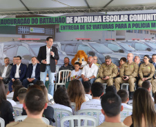 Governador inaugura sede do Batalhão de Patrulha Escolar e entrega 52 viaturas da Rotam